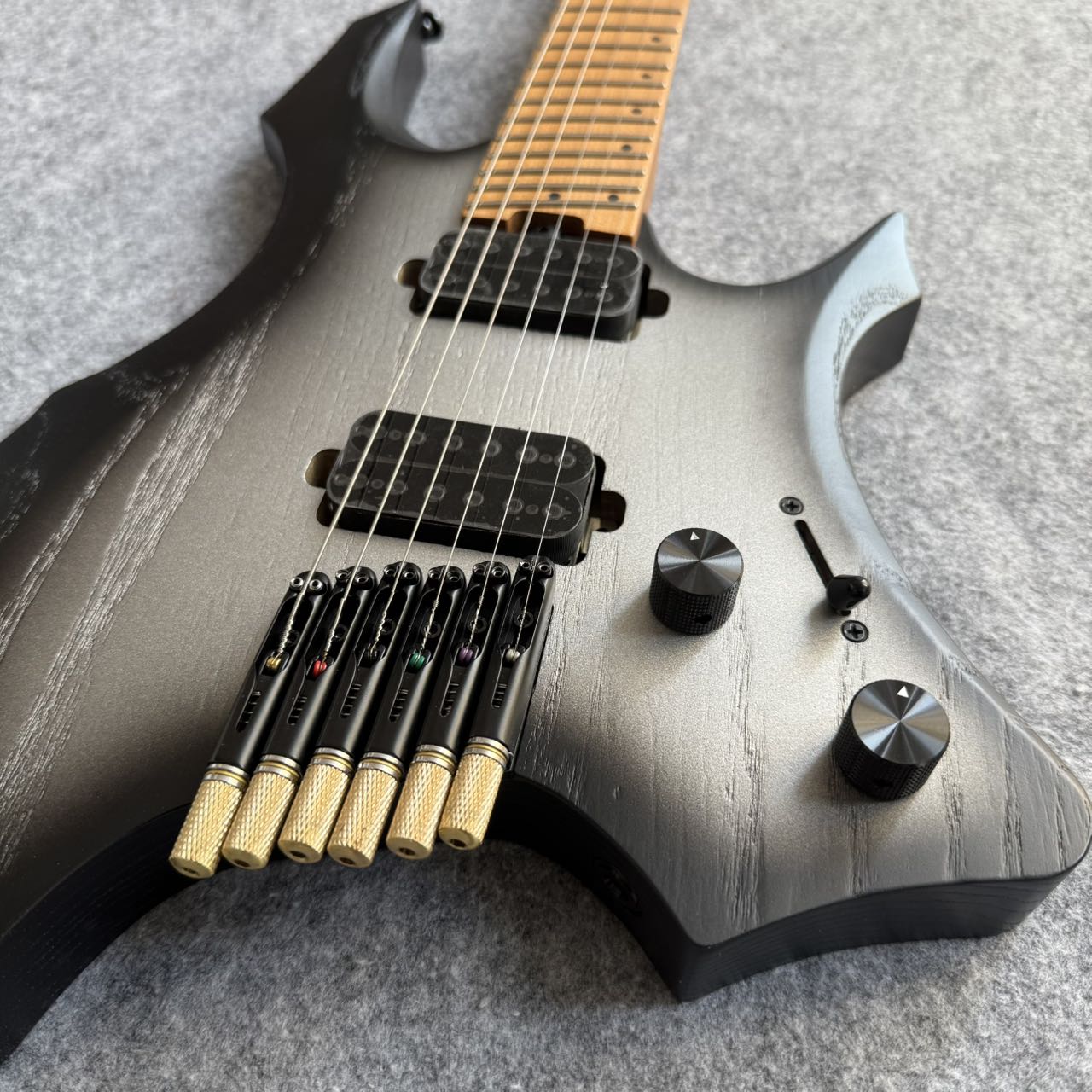 Strandberg Style Headless Guitar - Black/Grey