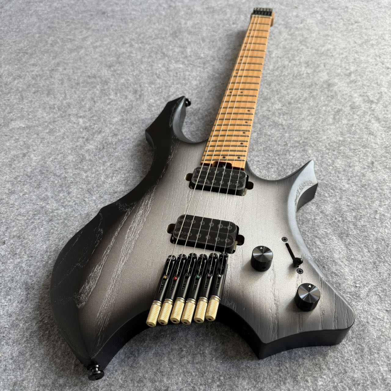 Strandberg Style Headless Guitar - Black/Grey