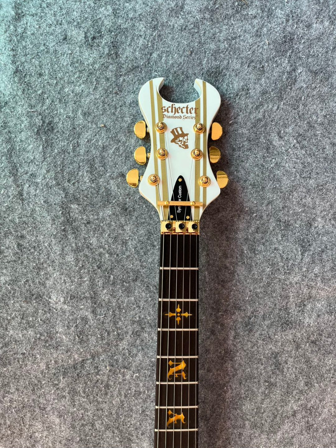 White/Gold Pinstripe Synyster Gates Signature Style Guitar