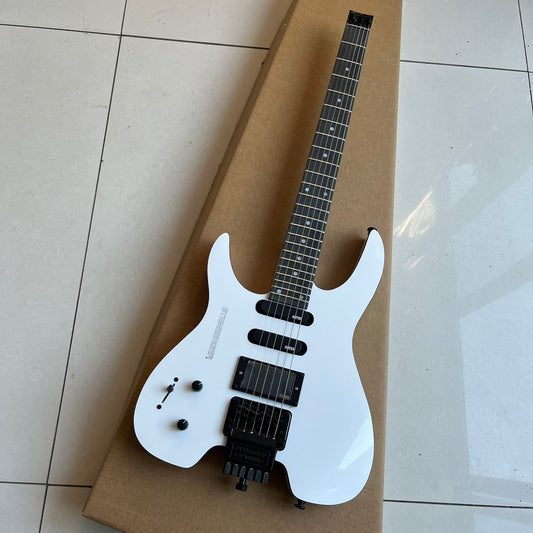 White Steinberger Style Guitar - Custom Made