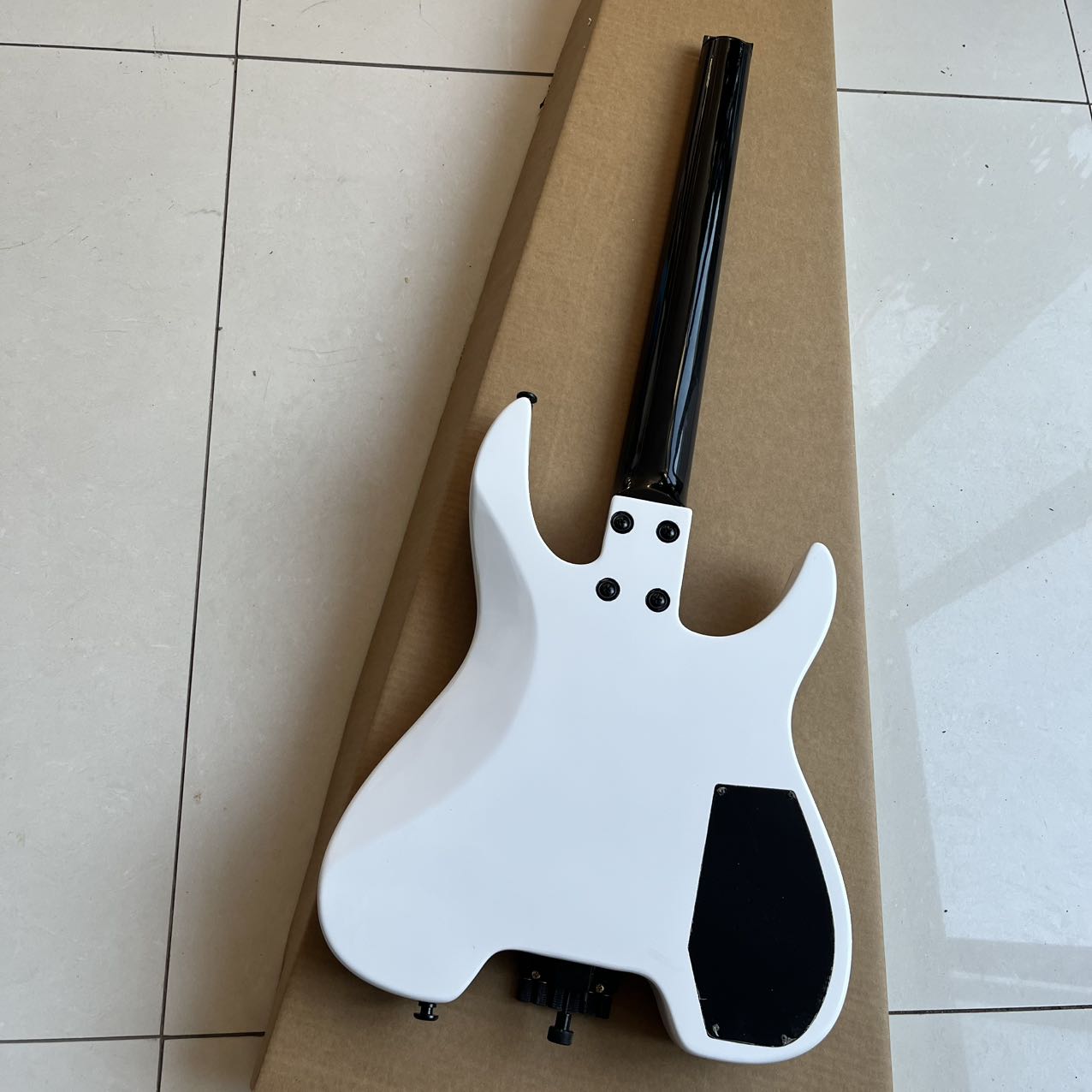 White Steinberger Style Guitar - Custom Made