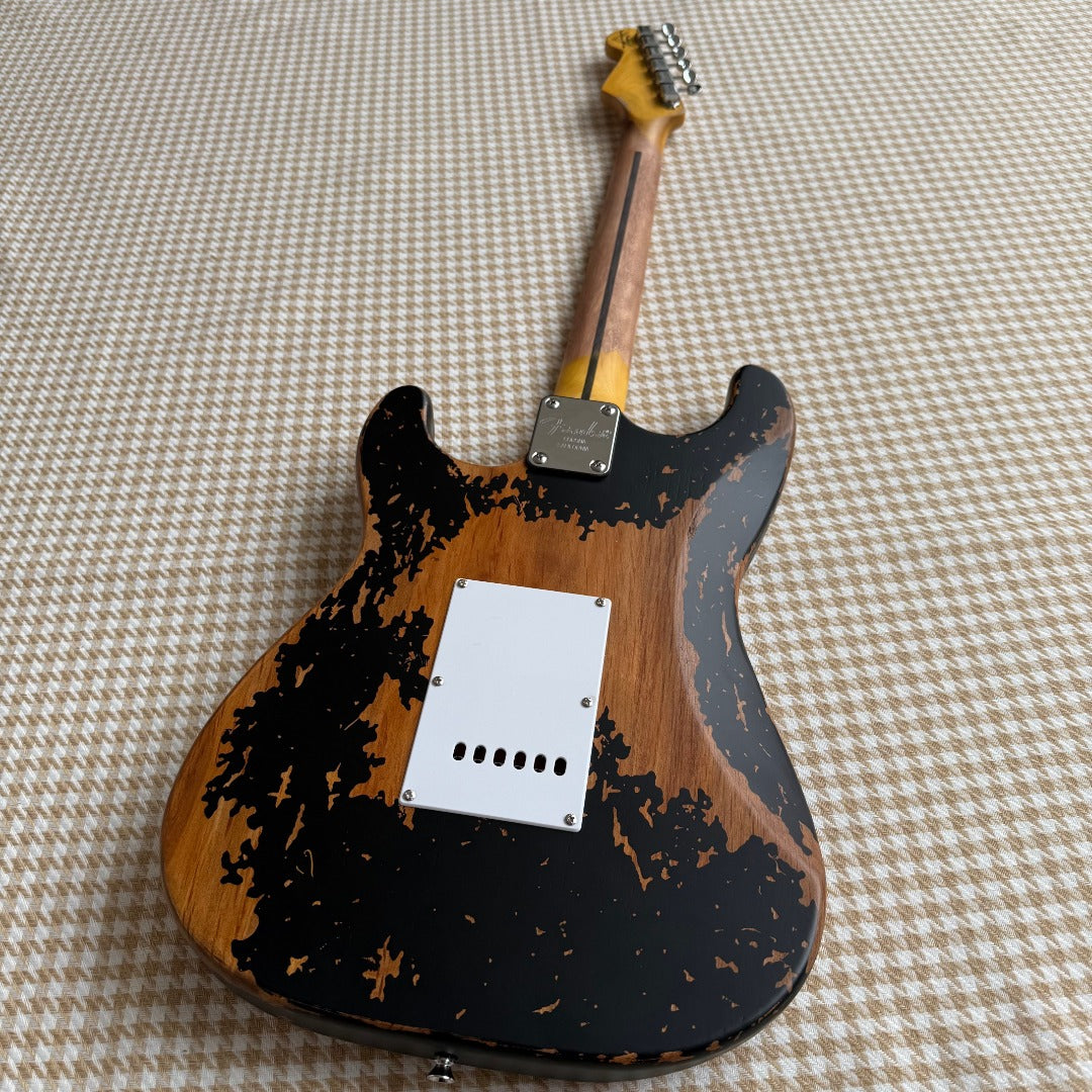 Worn Black Stratocaster Guitar