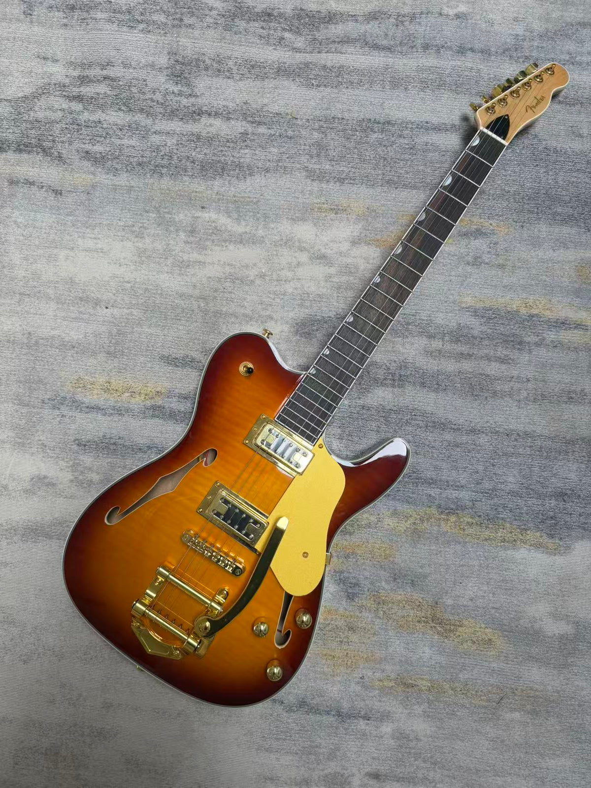Sunburst Fender Semi Hollow Guitar
