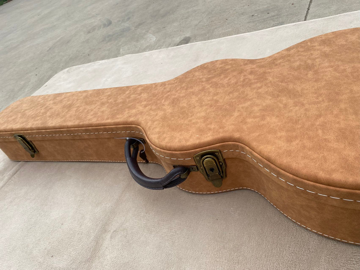 Vintage Tan Hard Case for Les Paul-Style Guitars