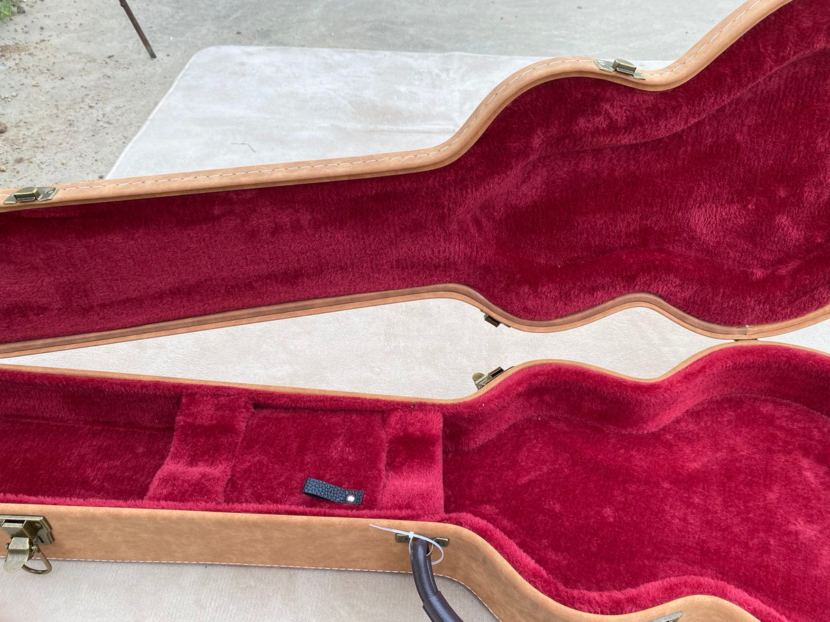 Vintage Tan Hard Case for Les Paul-Style Guitars