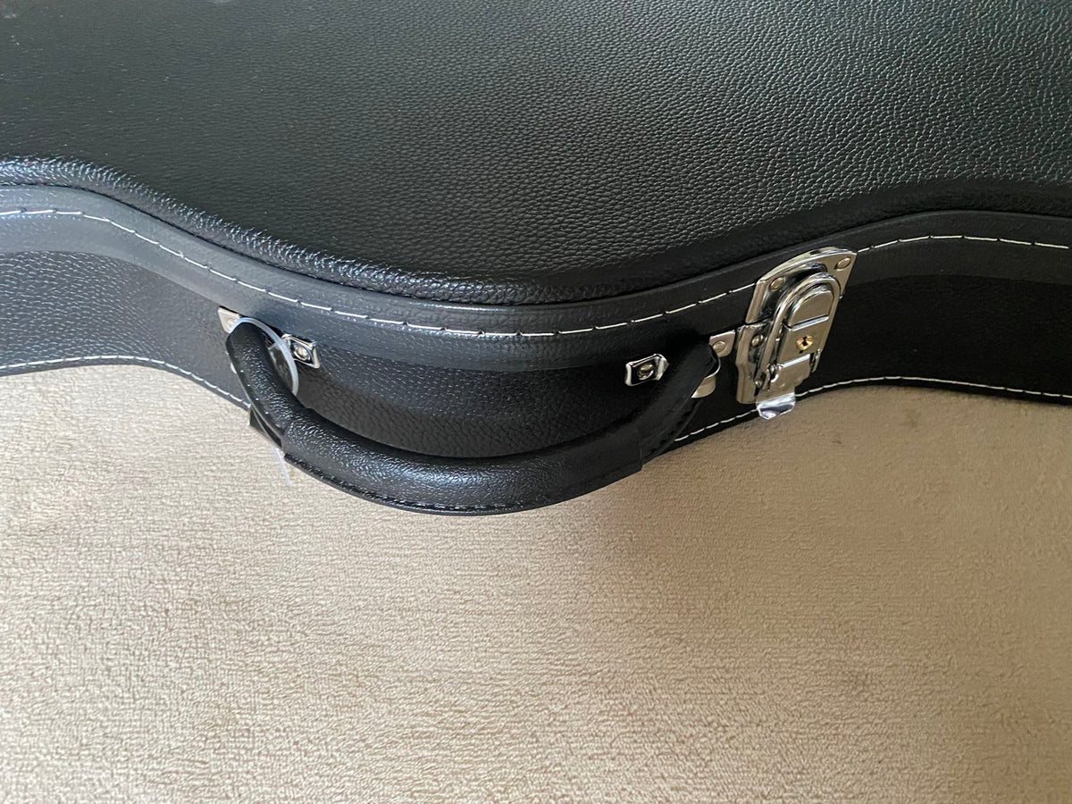 Black Hard Case for Les Paul-Style Guitars – Red Plush Interior