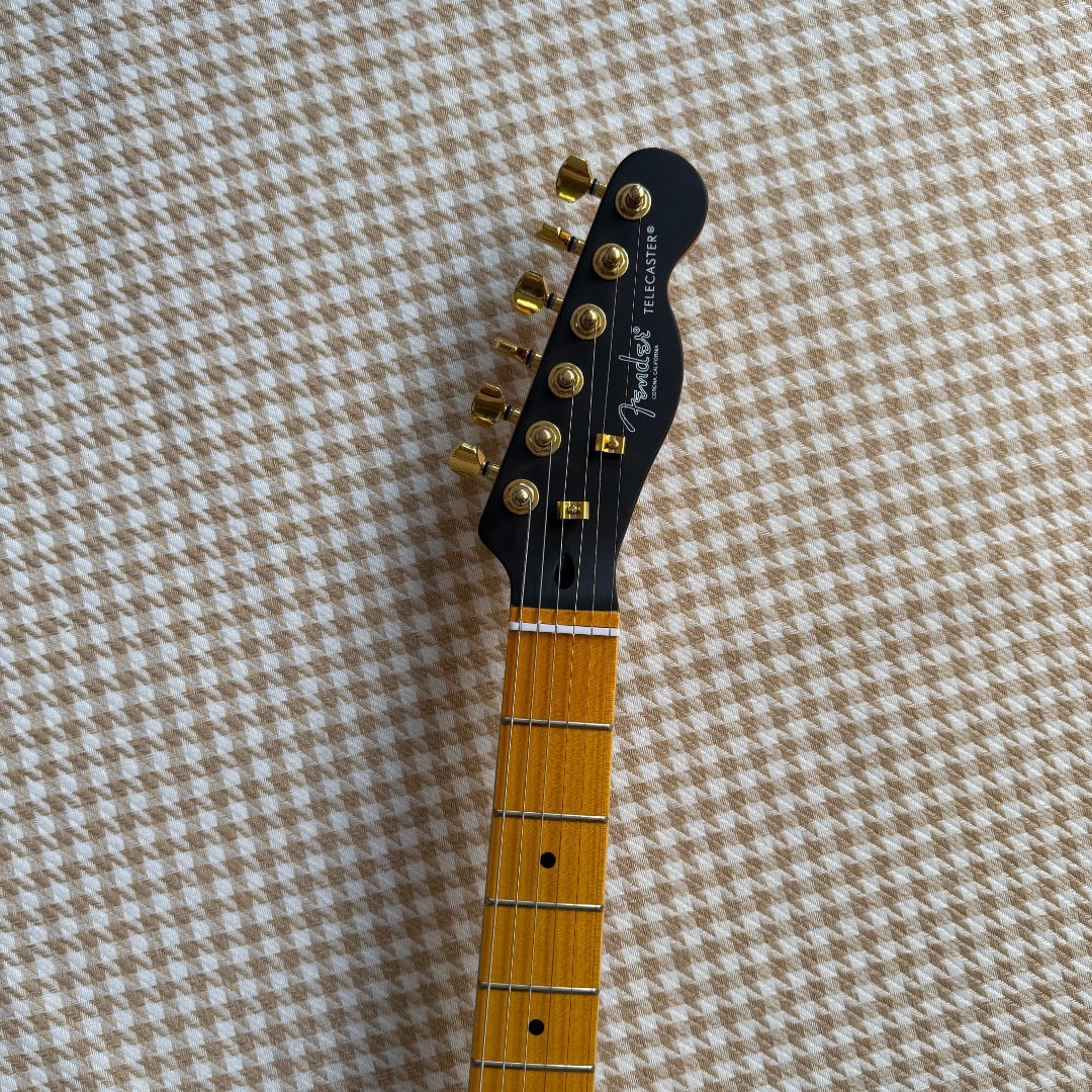 Matte Black & Gold Fender Telecaster Guitar