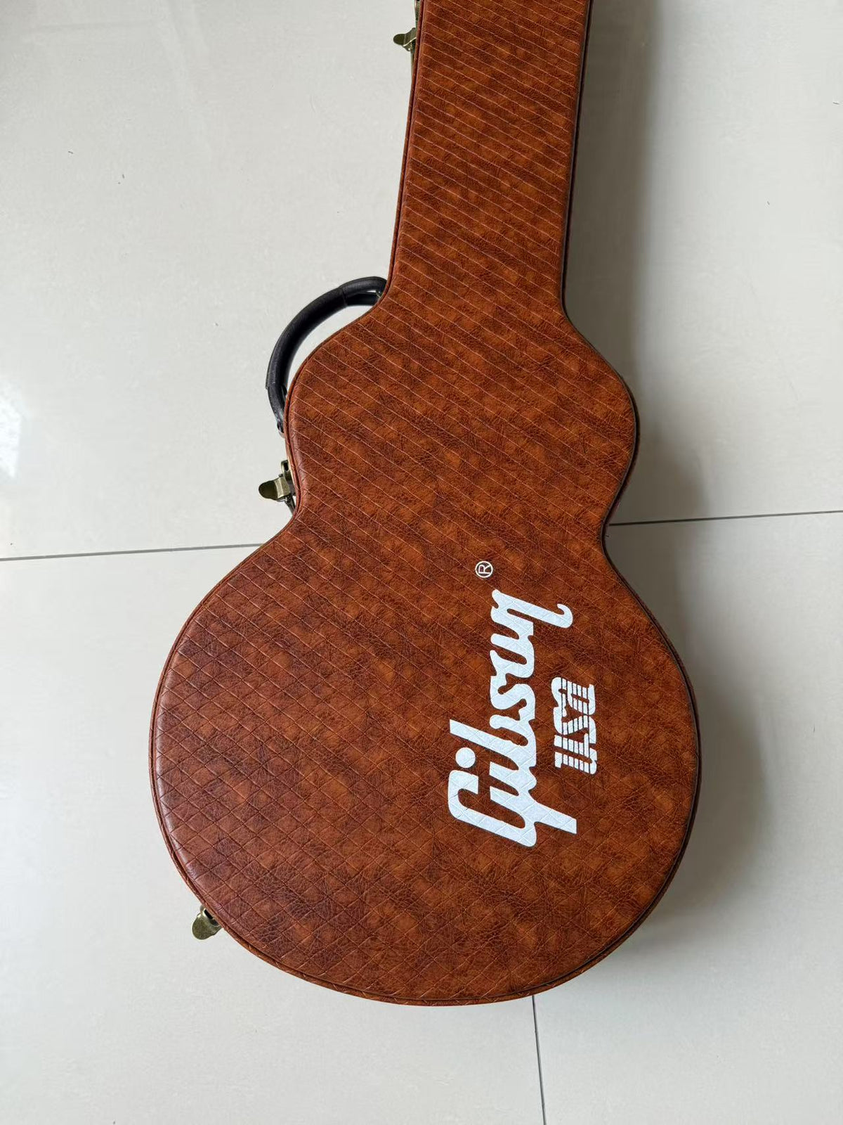 Vintage Cognac Brown Les Paul Hard Guitar Case – Gibson-Style Logo